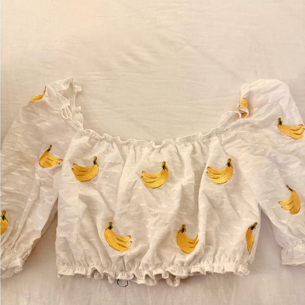 Show Me Your MuMu Embroidered Cropped White Blouse